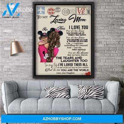 Personalized Mother's Day Gift Custom Canvas Letter From Daughter To My Loving Mom