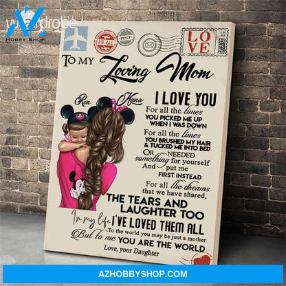 Personalized Mother's Day Gift Custom Canvas Letter From Daughter To My Loving Mom