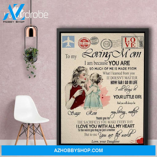 Personalized Mother's Day Gift Custom Canvas Letter From Daughter To My Loving Mom