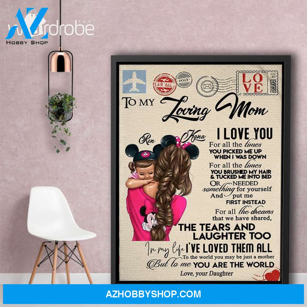 Personalized Mother's Day Gift Custom Canvas Letter From Daughter To My Loving Mom