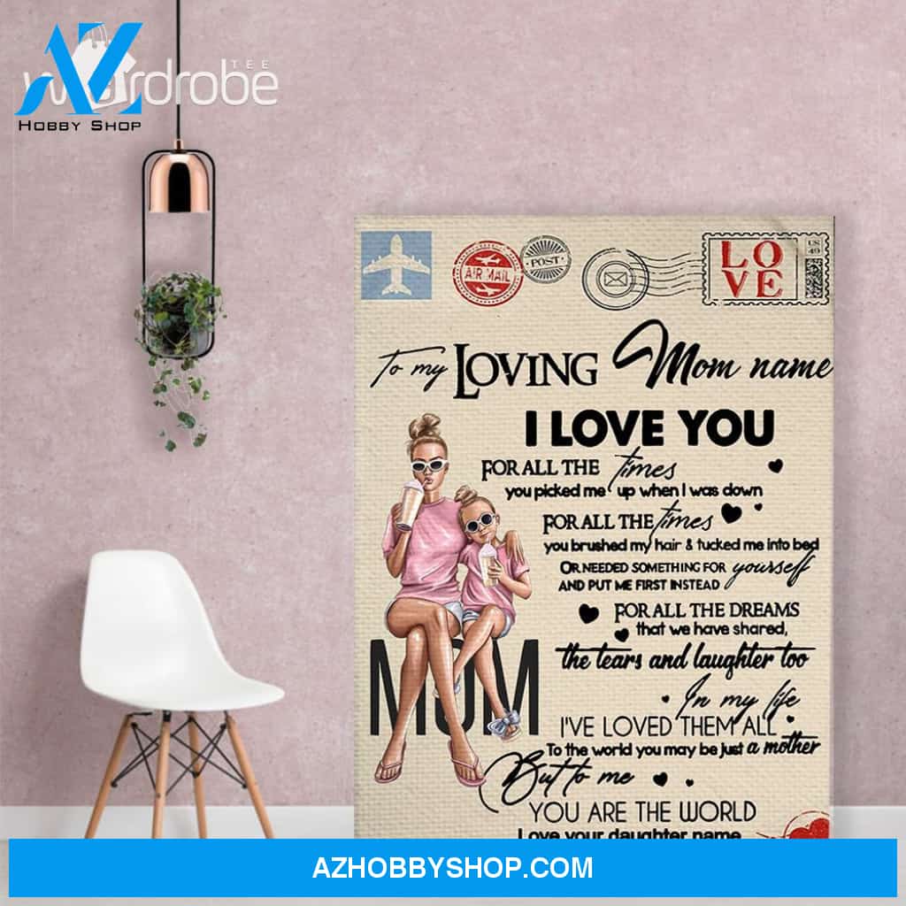 Personalized Mother's Day Gift Custom Canvas Letter From Daughter To My Loving Mom