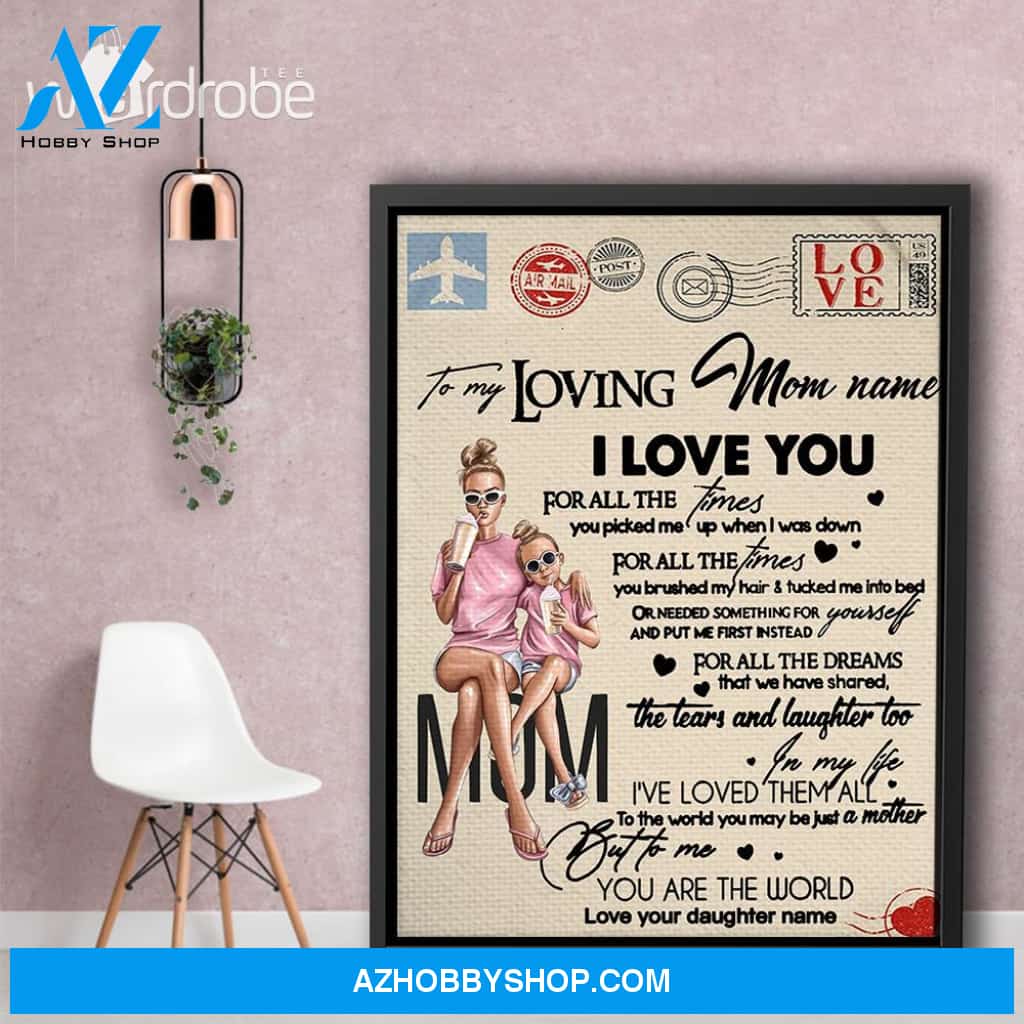 Personalized Mother's Day Gift Custom Canvas Letter From Daughter To My Loving Mom