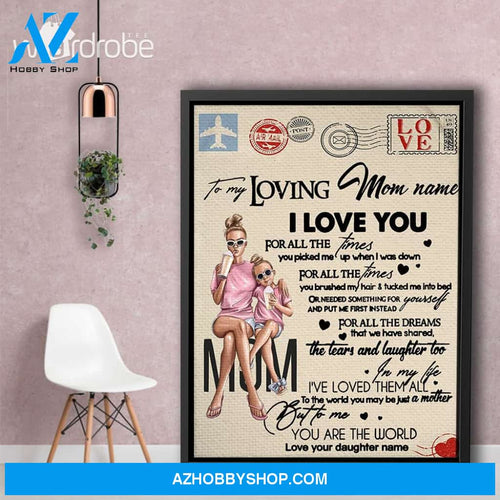 Personalized Mother's Day Gift Custom Canvas Letter From Daughter To My Loving Mom
