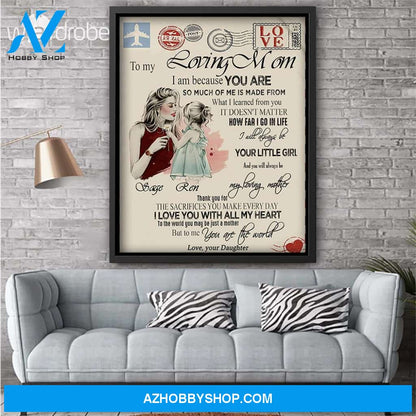 Personalized Mother's Day Gift Custom Canvas Letter From Daughter To My Loving Mom