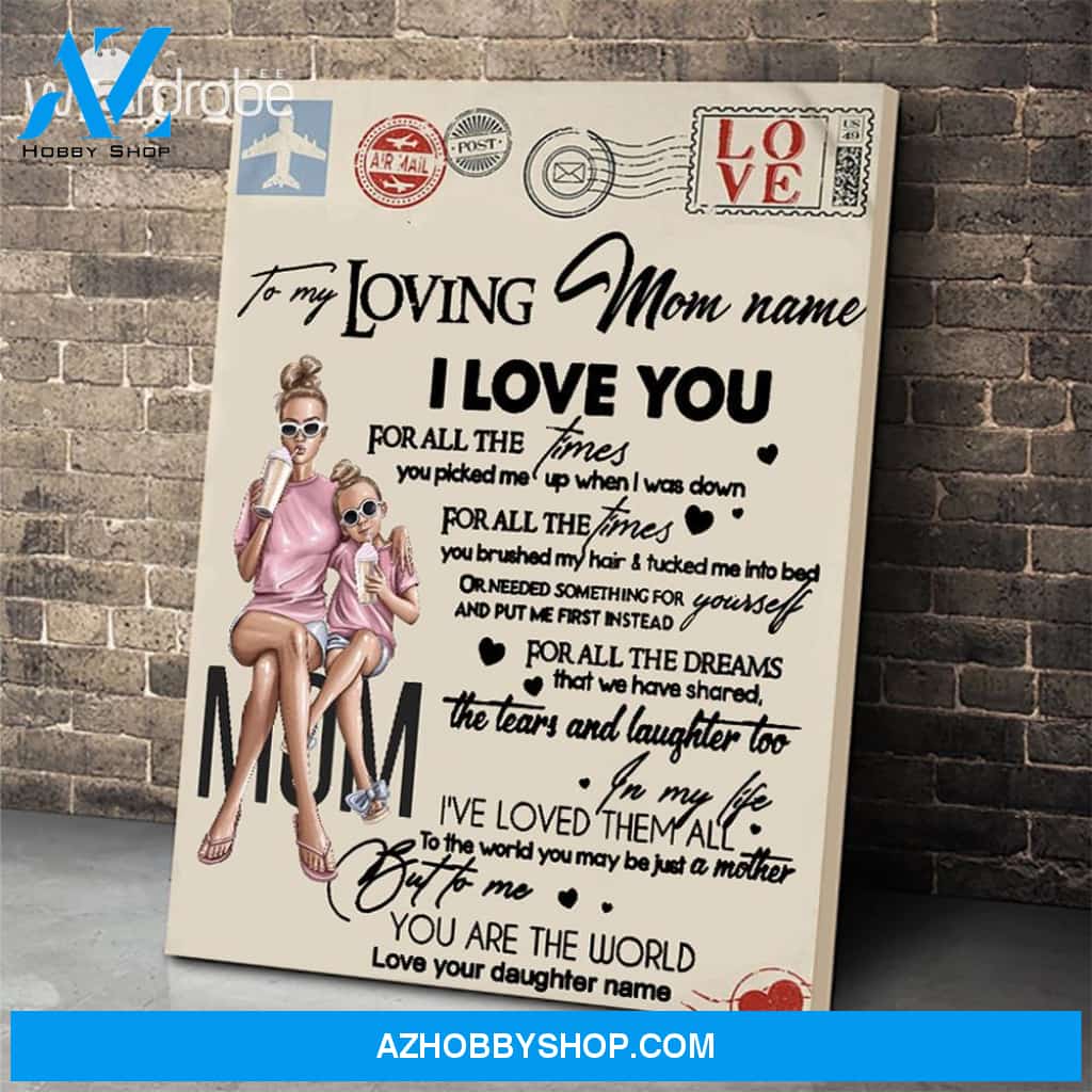 Personalized Mother's Day Gift Custom Canvas Letter From Daughter To My Loving Mom