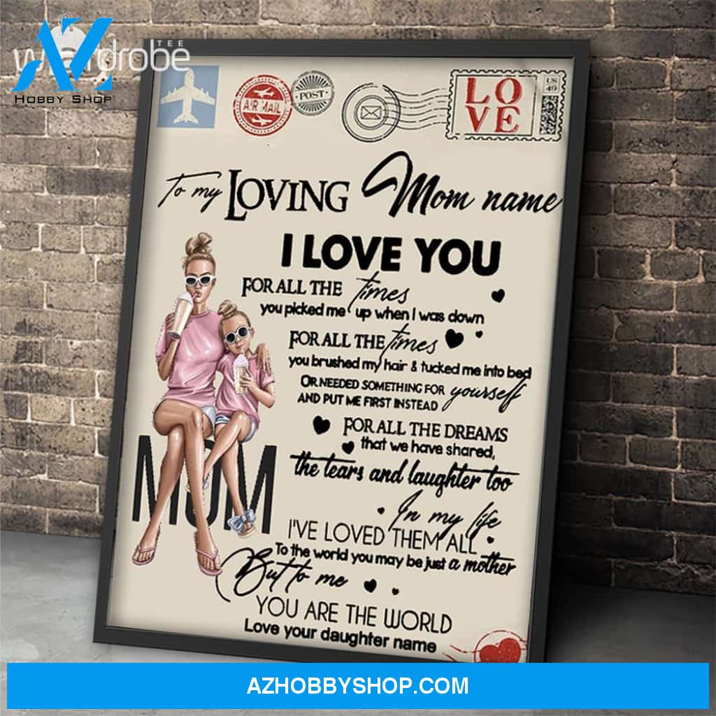 Personalized Mother's Day Gift Custom Canvas Letter From Daughter To My Loving Mom