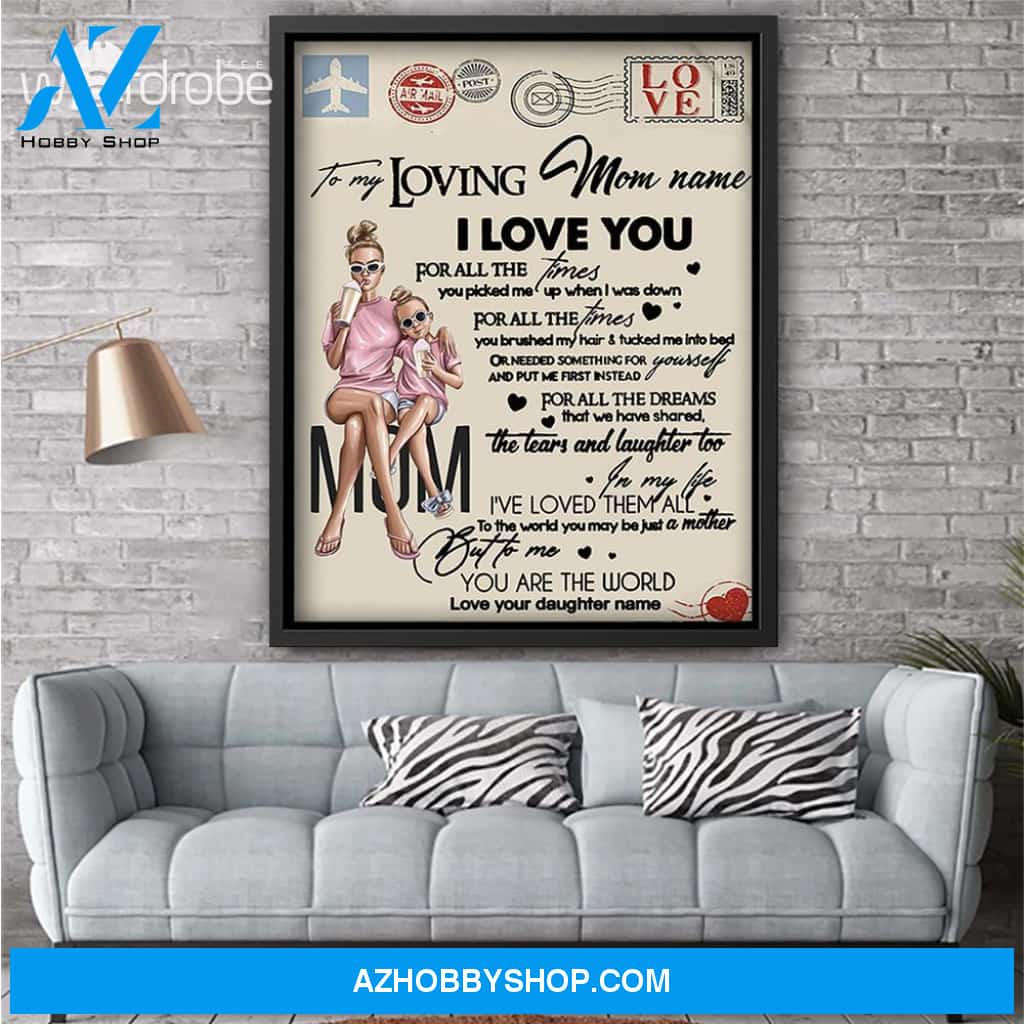 Personalized Mother's Day Gift Custom Canvas Letter From Daughter To My Loving Mom