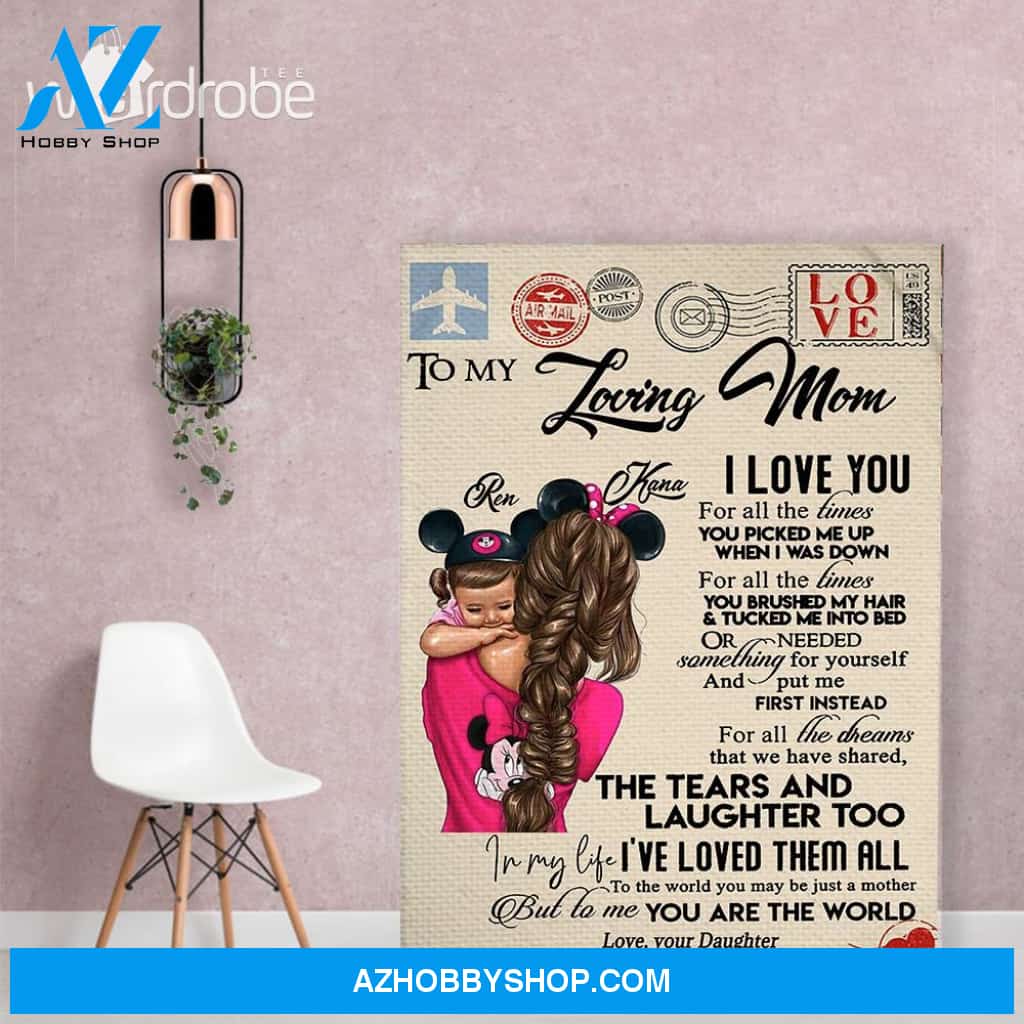 Personalized Mother's Day Gift Custom Canvas Letter From Daughter To My Loving Mom