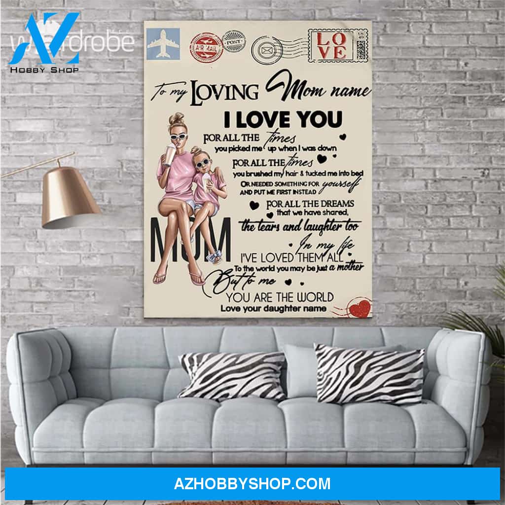 Personalized Mother's Day Gift Custom Canvas Letter From Daughter To My Loving Mom