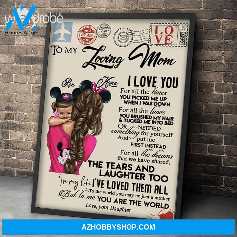 Personalized Mother's Day Gift Custom Canvas Letter From Daughter To My Loving Mom