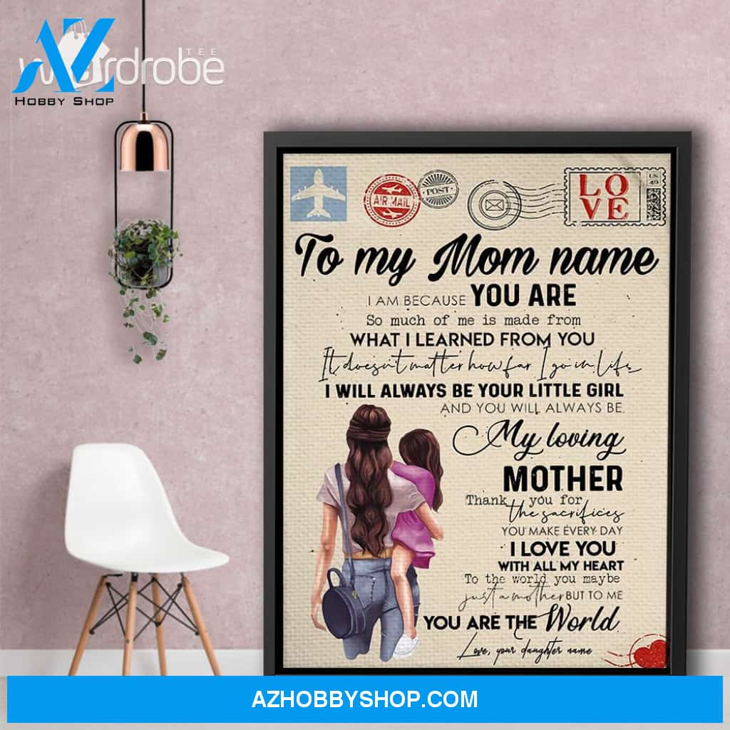 Personalized Mother's Day Gift Custom Canvas Letter From Daughter To My Mom