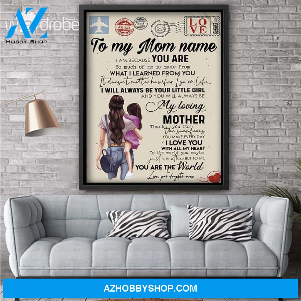 Personalized Mother's Day Gift Custom Canvas Letter From Daughter To My Mom