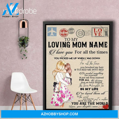 Personalized Mother's Day Gift Custom Canvas Letter From Daughter To My Mom