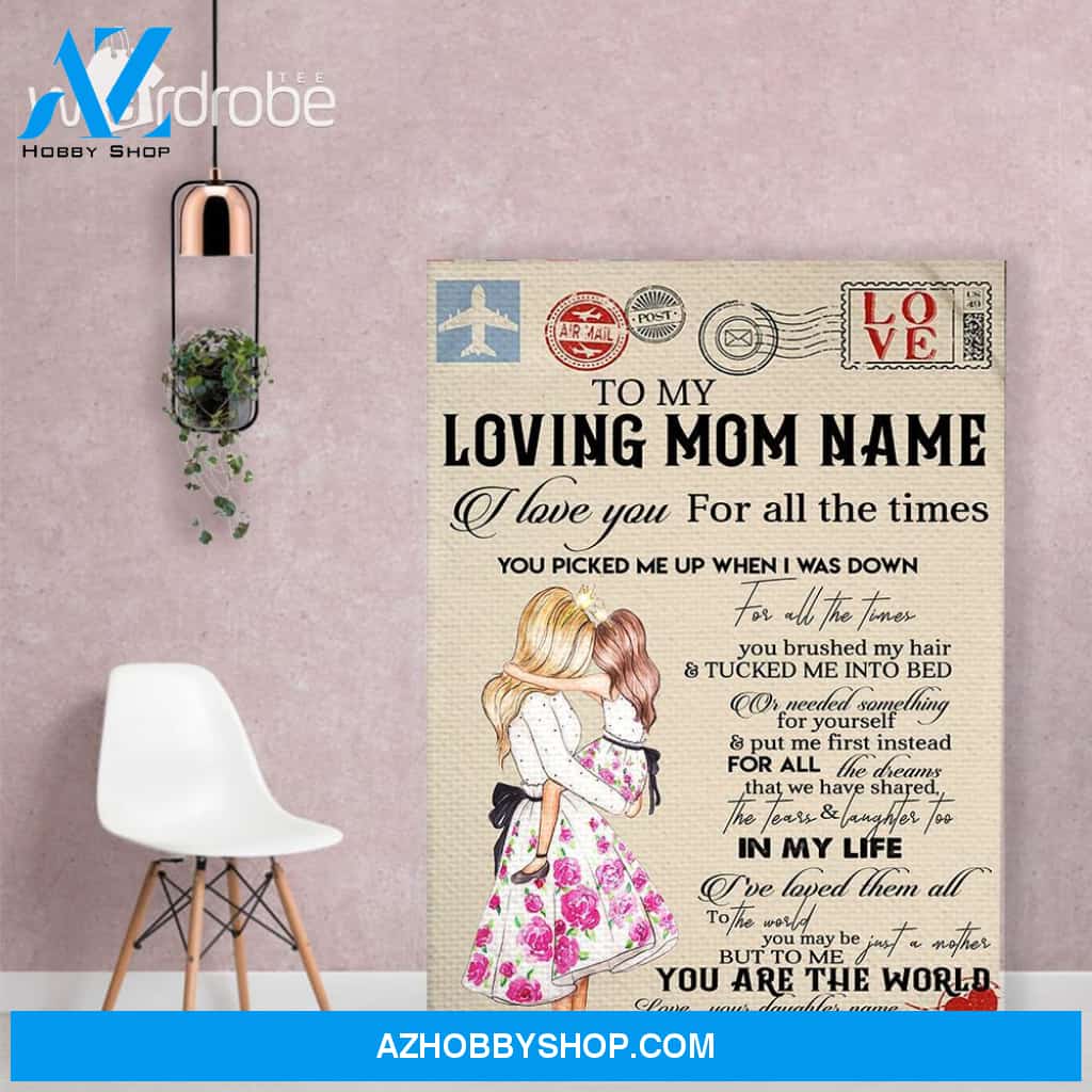 Personalized Mother's Day Gift Custom Canvas Letter From Daughter To My Mom