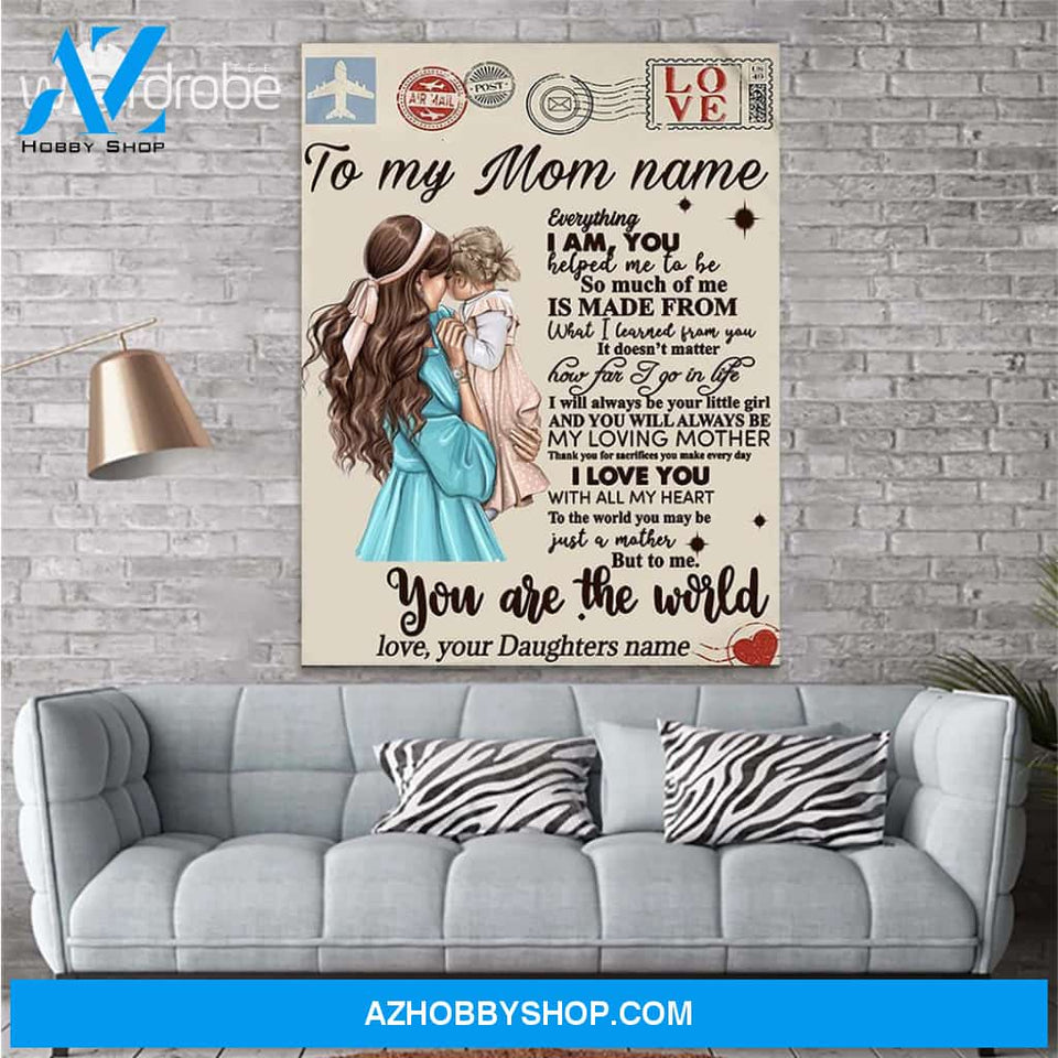 Personalized Mother's Day Gift Custom Canvas Letter From Daughter To My Mom