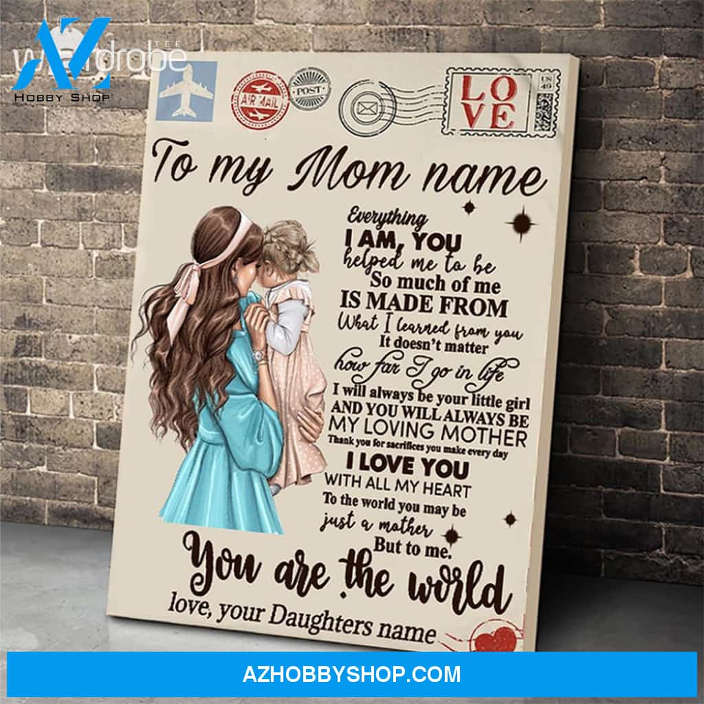 Personalized Mother's Day Gift Custom Canvas Letter From Daughter To My Mom