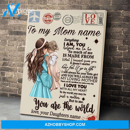 Personalized Mother's Day Gift Custom Canvas Letter From Daughter To My Mom