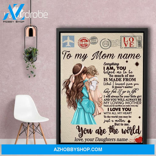 Personalized Mother's Day Gift Custom Canvas Letter From Daughter To My Mom