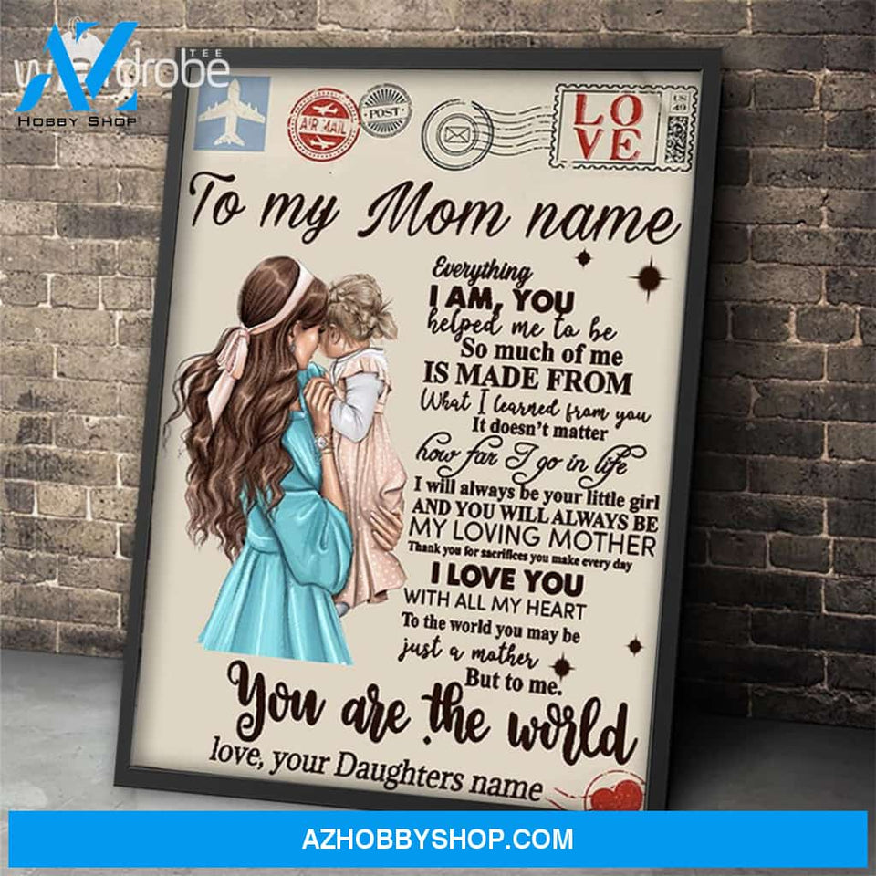 Personalized Mother's Day Gift Custom Canvas Letter From Daughter To My Mom