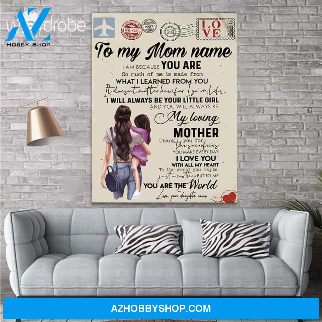 Personalized Mother's Day Gift Custom Canvas Letter From Daughter To My Mom