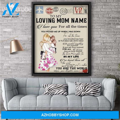Personalized Mother's Day Gift Custom Canvas Letter From Daughter To My Mom