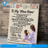 Personalized Mother's Day Gift Custom Canvas Letter From Daughter To My Mom