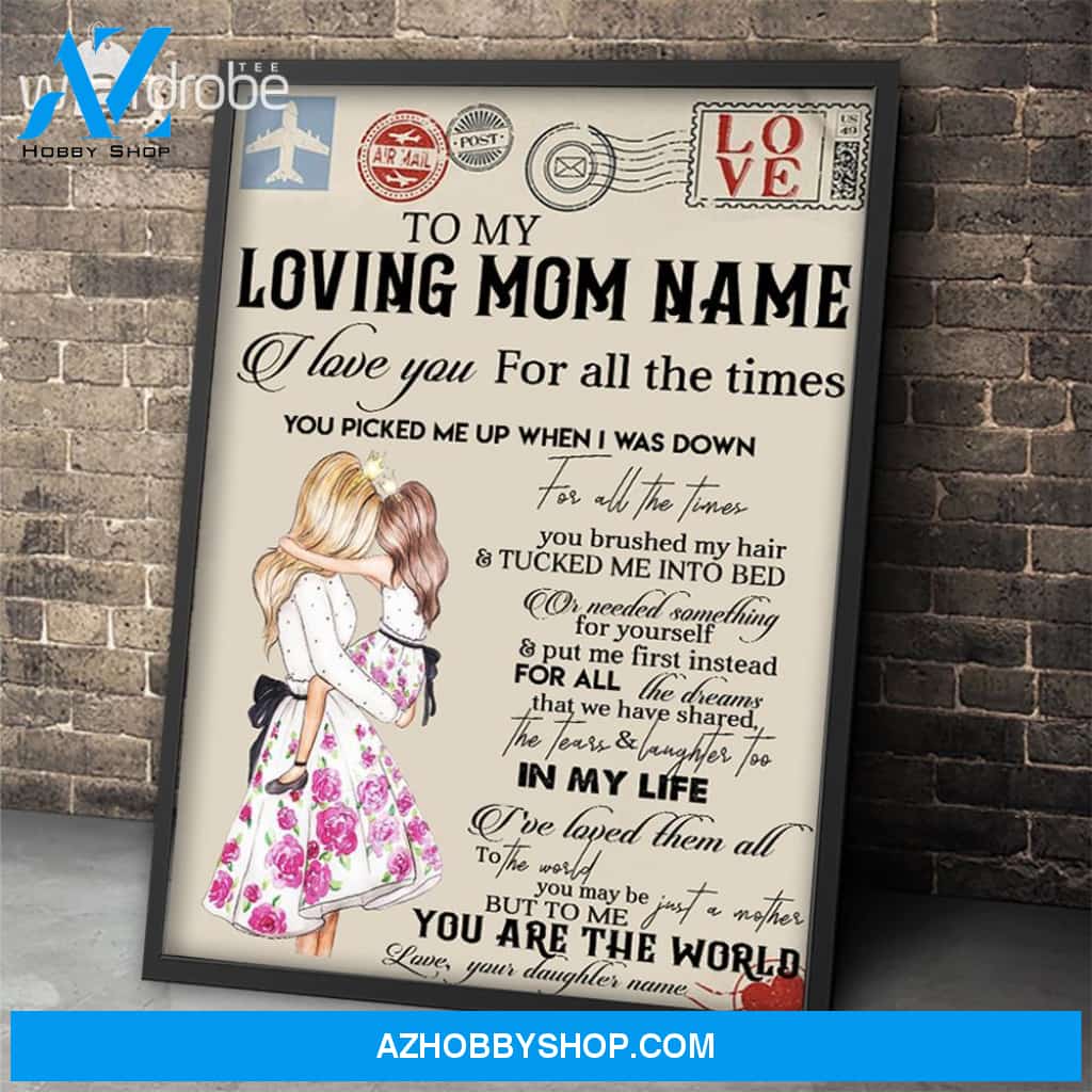 Personalized Mother's Day Gift Custom Canvas Letter From Daughter To My Mom
