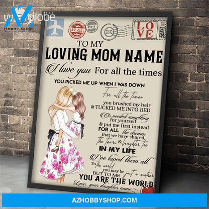 Personalized Mother's Day Gift Custom Canvas Letter From Daughter To My Mom