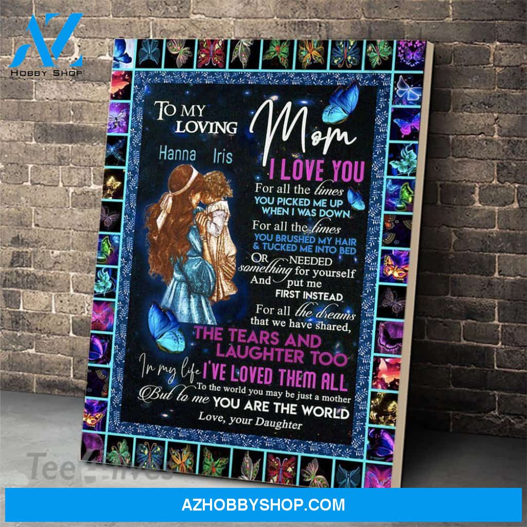 Personalized Mother'S Day Gift Custom Name Canvas Butterflies To My Loving Mom From Daughter