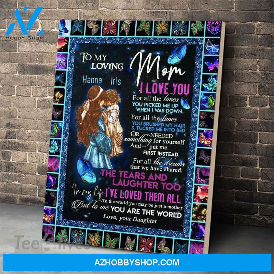 Personalized Mother'S Day Gift Custom Name Canvas Butterflies To My Loving Mom From Daughter