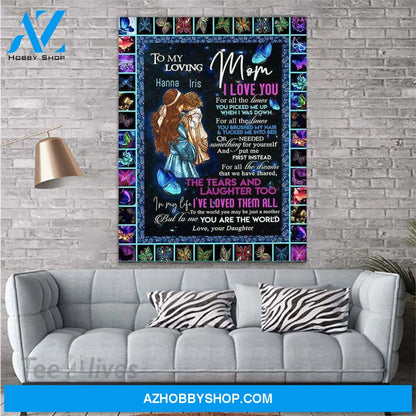 Personalized Mother'S Day Gift Custom Name Canvas Butterflies To My Loving Mom From Daughter