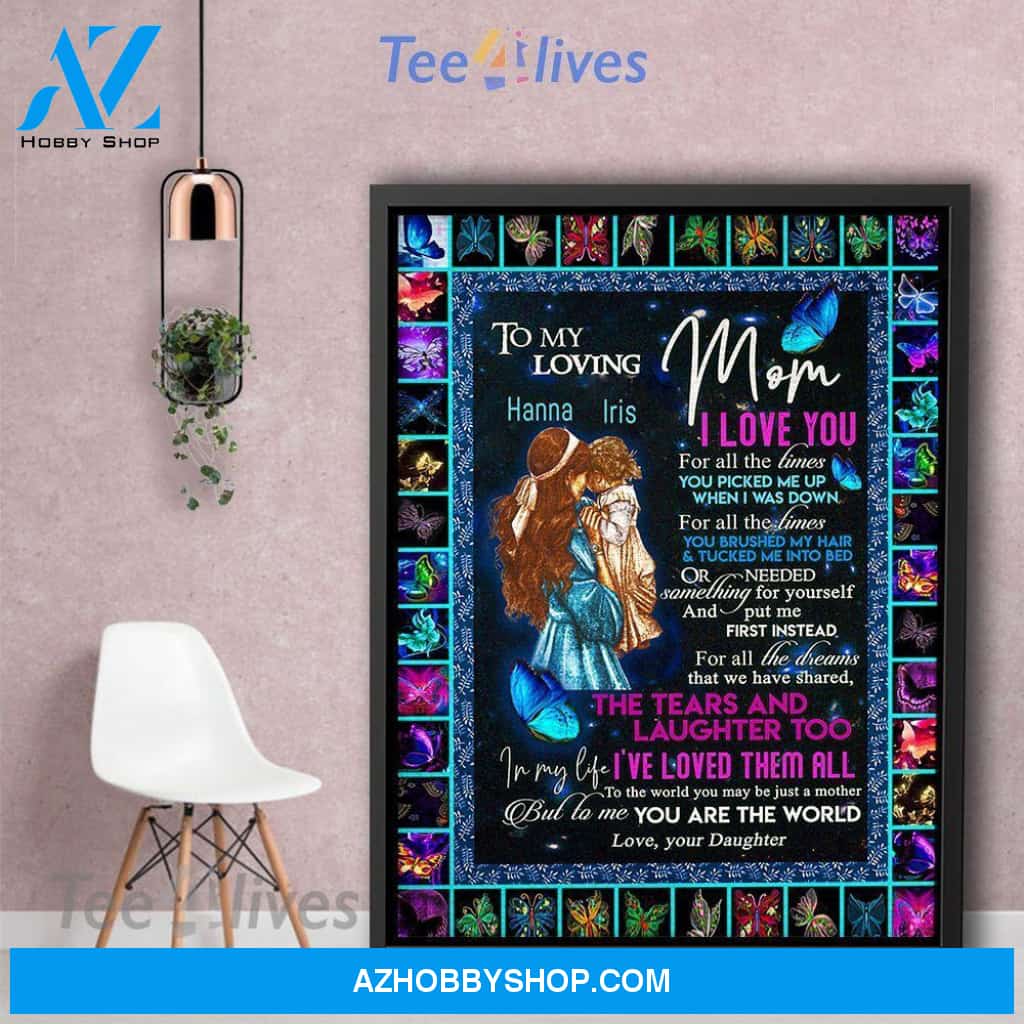 Personalized Mother'S Day Gift Custom Name Canvas Butterflies To My Loving Mom From Daughter