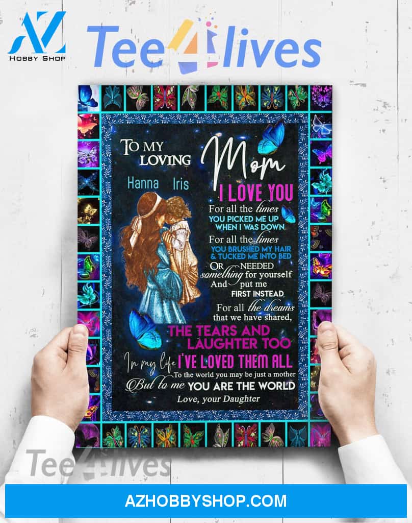 Personalized Mother'S Day Gift Custom Name Canvas Butterflies To My Loving Mom From Daughter