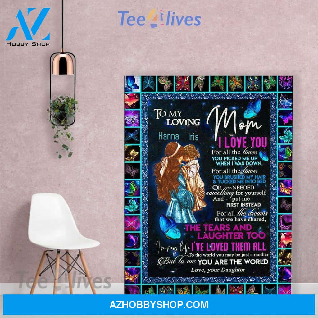Personalized Mother'S Day Gift Custom Name Canvas Butterflies To My Loving Mom From Daughter