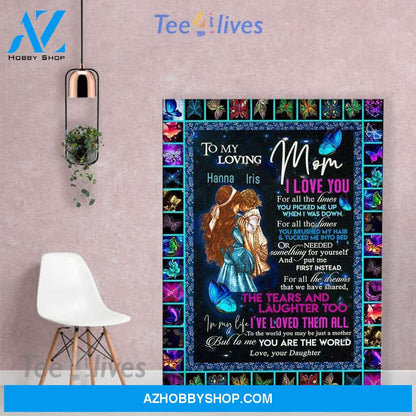 Personalized Mother'S Day Gift Custom Name Canvas Butterflies To My Loving Mom From Daughter