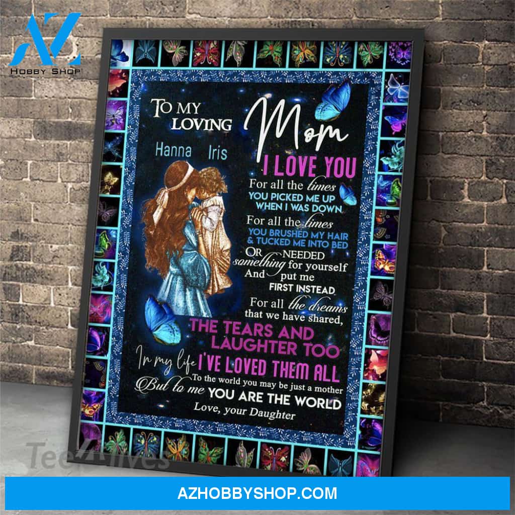 Personalized Mother'S Day Gift Custom Name Canvas Butterflies To My Loving Mom From Daughter