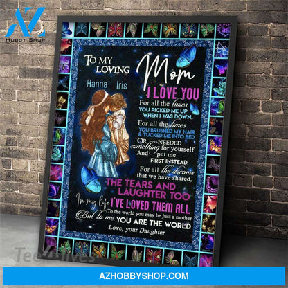 Personalized Mother'S Day Gift Custom Name Canvas Butterflies To My Loving Mom From Daughter