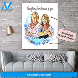 Personalized Mother's Day Gift Custom Name Canvas Everything I am Because Of You