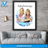 Personalized Mother's Day Gift Custom Name Canvas Everything I am Because Of You