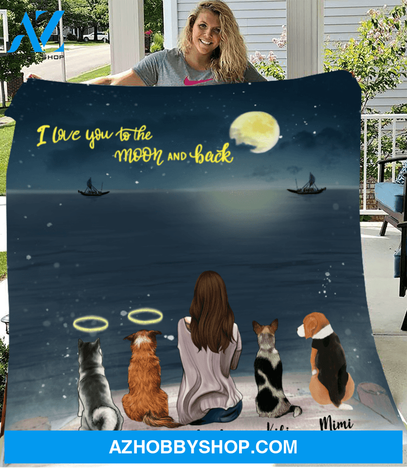 Personalized Mother's Day Gift For Dog Mom - Mom & Upto 4 Dogs Personalized Fleece Blanket - Best Friend Fur ever - Gift idea for dog moms