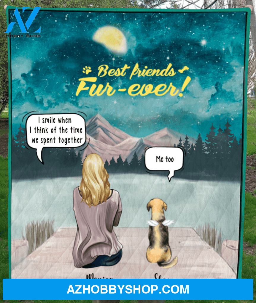 Personalized Mother's Day Gift For Dog Mom, Cat Lovers - Mom And 1 Pet Memorial Quilt Blanket - Best Friends Fur-ever - Best mother’s day gift ideas