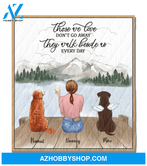 Personalized Mother's Day gift for dog mom, cat lovers - Mom & 2 pets quilt blanket - Best mother’s day gift ideas - Those we love don't go away
