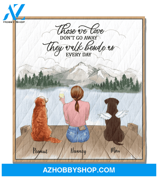 Personalized Mother's Day gift for dog mom, cat lovers - Mom & 2 pets quilt blanket - Best mother’s day gift ideas - Those we love don't go away