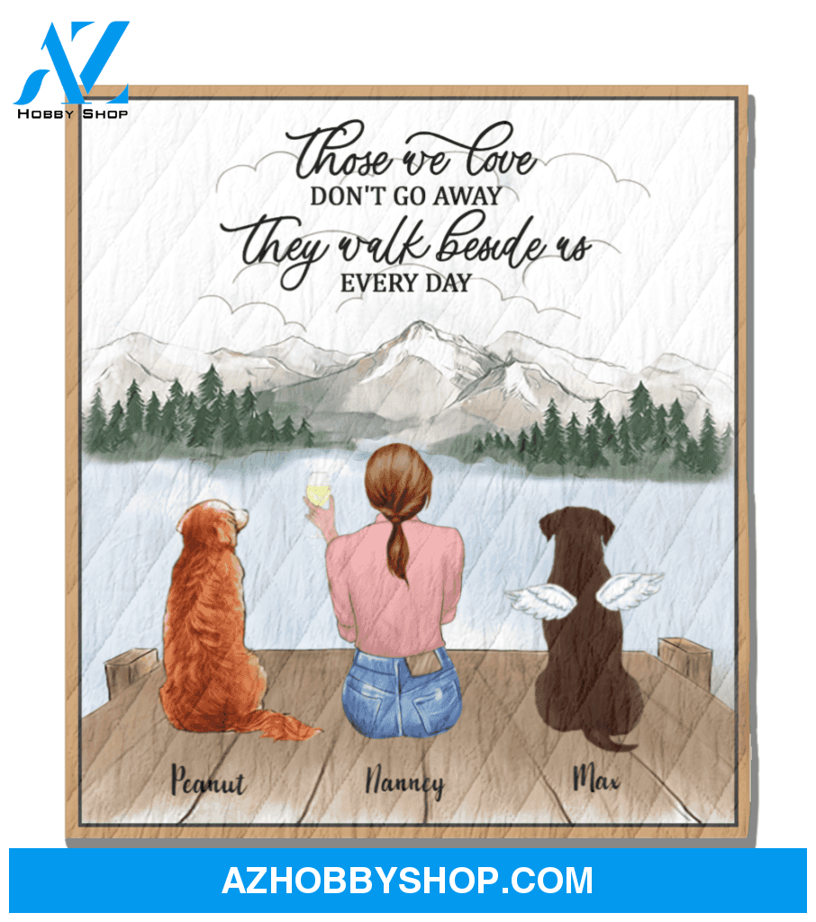 Personalized Mother's Day gift for dog mom, cat lovers - Mom & 2 pets quilt blanket - Best mother’s day gift ideas - Those we love don't go away