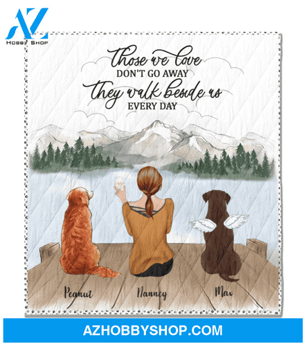 Personalized Mother's Day gift for dog mom, cat lovers - Mom & 2 pets quilt blanket - Best mother’s day gift ideas - Those we love don't go away