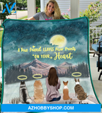 Personalized Mother's Day Gift For Dog Mom - Mom & Upto 4 Dogs Personalized Quilt Blanket - I love you to the moon and back - Gift idea for dog moms