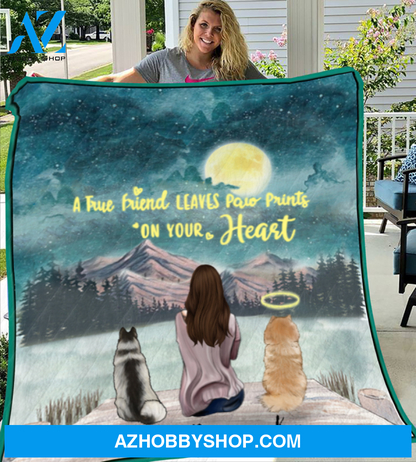 Personalized Mother's Day Gift For Dog Mom - Mom and 2 Dogs Personalized Quilt Blanket - I love you to the moon and back - Gift ideas for dog moms