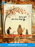 Personalized Mother's Day Gift For Dog Mom - Mom and Upto 5 Dogs Personalized Quilt Blanket - Just a girl who loves dogs - Gift ideas for dog moms