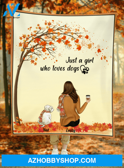 Personalized Mother's Day Gift For Dog Mom - Mom and 1 Dog Personalized Fleece Blanket - Just a girl who loves dogs - Gift ideas for dog moms