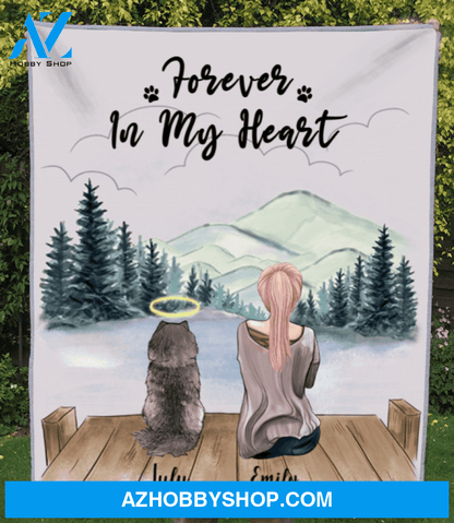 Personalized Mother's Day Gift For Dog Mom - Mom and 1 Dog Personalized Fleece Blanket - Life is better with dogs - Gift ideas for dog moms